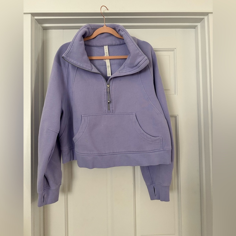 Lululemon Sweats Scuba Oversized Funnel Neck Half-Zip Lavender Dew M/L EUC - Picture 3 of 5